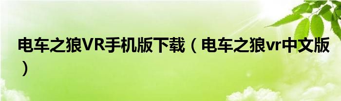 电车之狼vr中文版(电车之狼VR手机版下载)