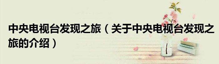 关于中央电视台发现之旅的介绍(中央电视台发现之旅)
