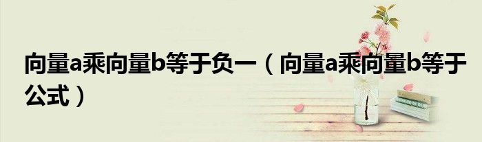 向量a乘向量b等于公式(向量a乘向量b等于负一)