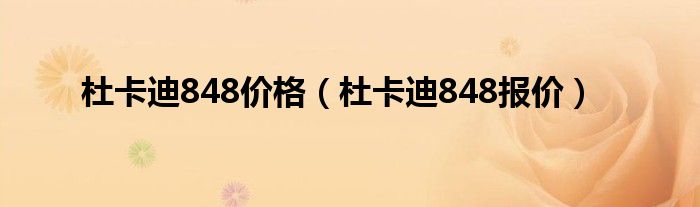 杜卡迪848报价(杜卡迪848价格)