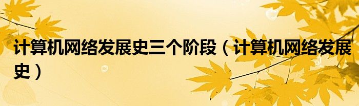 计算机网络发展史(计算机网络发展史三个阶段)