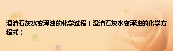 澄清石灰水变浑浊的化学方程式(澄清石灰水变浑浊的化学过程)