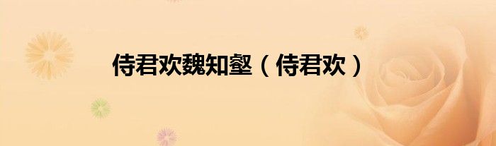 侍君欢(侍君欢魏知壑)