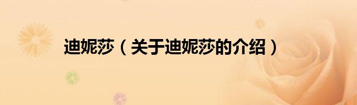 关于迪妮莎的介绍(迪妮莎)