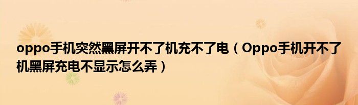Oppo手机开不了机黑屏充电不显示怎么弄(oppo手机突然黑屏开不了机充不了电)