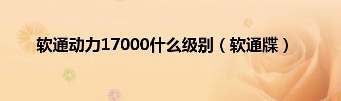 软通牒(软通动力17000什么级别)