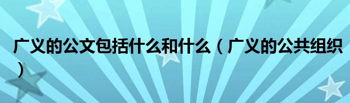广义的公共组织(广义的公文包括什么和什么)