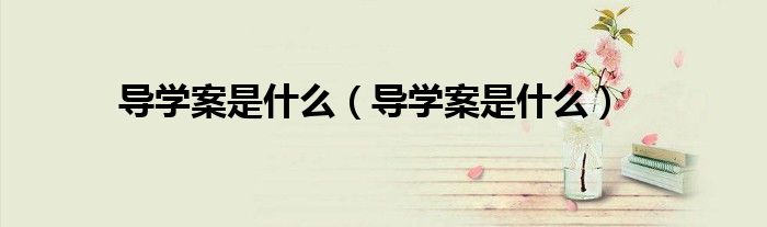 导学案是什么(导学案是什么)