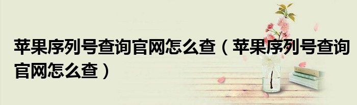 苹果序列号查询官网怎么查(苹果序列号查询官网怎么查)