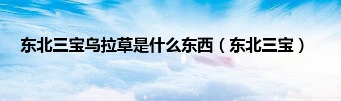 东北三宝(东北三宝乌拉草是什么东西)
