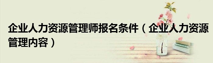 企业人力资源管理内容(企业人力资源管理师报名条件)