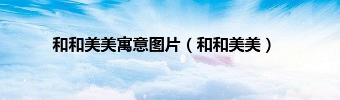 和和美美(和和美美寓意图片)