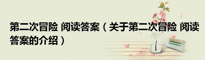 关于第二次冒险 阅读答案的介绍(第二次冒险 阅读答案)