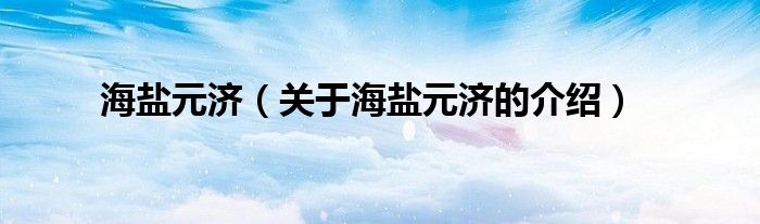 关于海盐元济的介绍(海盐元济)