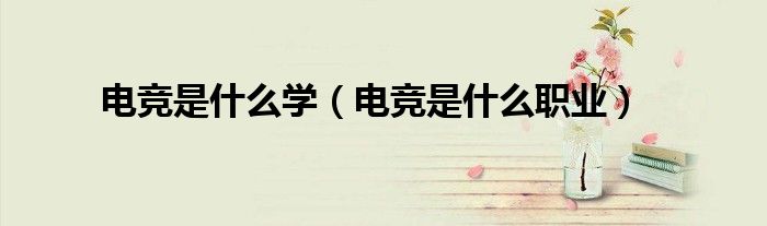 电竞是什么职业(电竞是什么学)