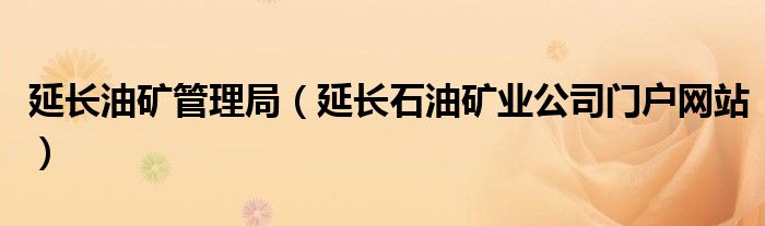 延长石油矿业公司门户网站(延长油矿管理局)