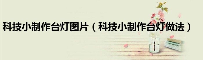 科技小制作台灯做法(科技小制作台灯图片)