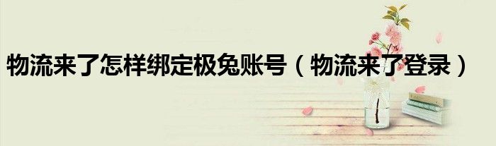 物流来了登录(物流来了怎样绑定极兔账号)