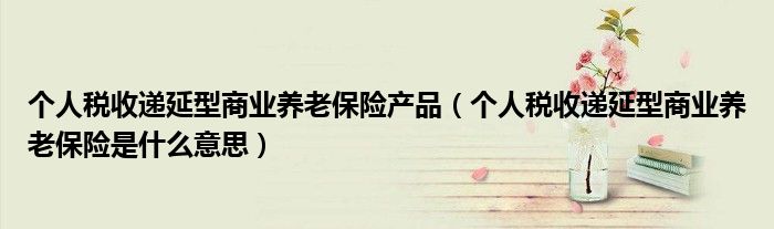 个人税收递延型商业养老保险是什么意思(个人税收递延型商业养老保险产品)