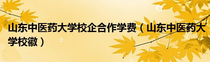 山东中医药大学校徽(山东中医药大学校企合作学费)