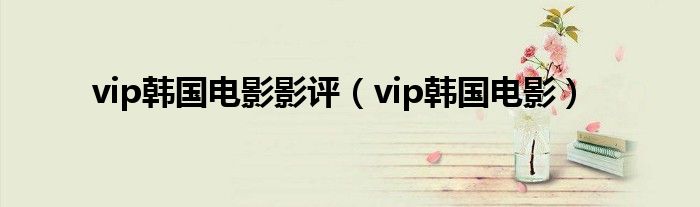 vip韩国电影(vip韩国电影影评)