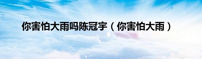 你害怕大雨(你害怕大雨吗陈冠宇)