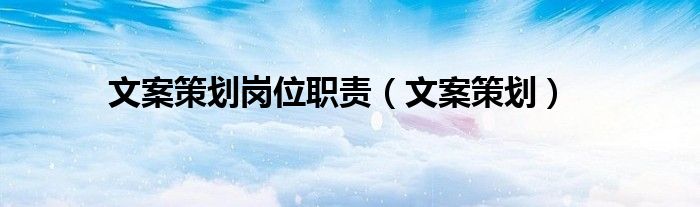 文案策划(文案策划岗位职责)