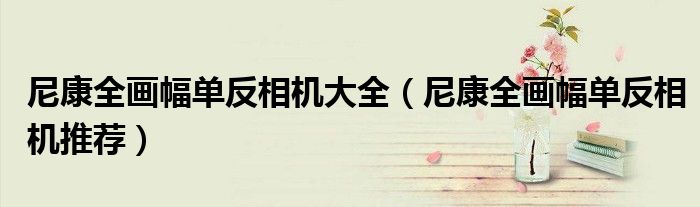 尼康全画幅单反相机推荐(尼康全画幅单反相机大全)