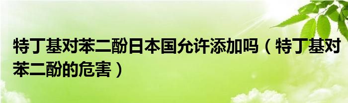 特丁基对苯二酚的危害(特丁基对苯二酚日本国允许添加吗)