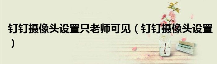 钉钉摄像头设置(钉钉摄像头设置只老师可见)