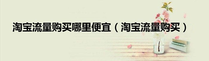 淘宝流量购买(淘宝流量购买哪里便宜)