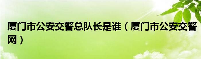 厦门市公安交警网(厦门市公安交警总队长是谁)