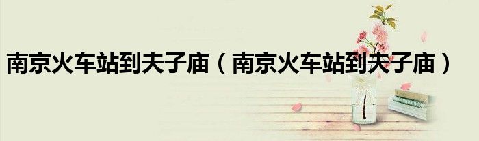 南京火车站到夫子庙(南京火车站到夫子庙)