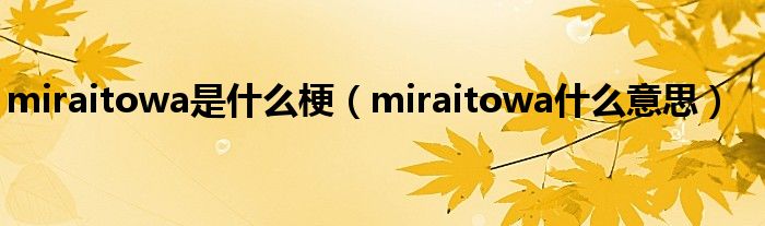 miraitowa什么意思(miraitowa是什么梗)