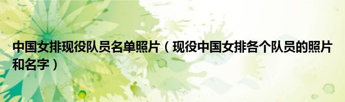 现役中国女排各个队员的照片和名字(中国女排现役队员名单照片)