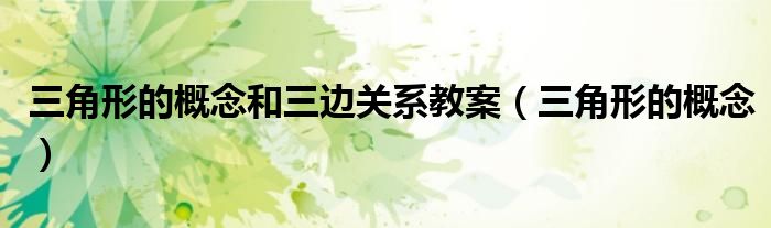 三角形的概念(三角形的概念和三边关系教案)
