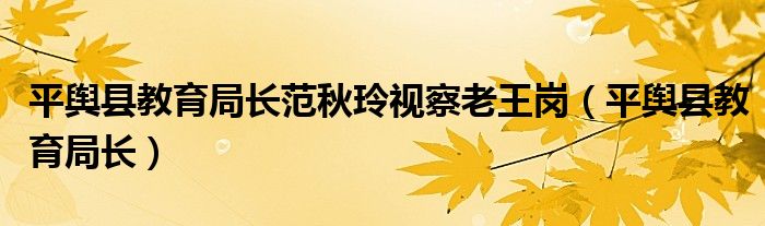 平舆县教育局长(平舆县教育局长范秋玲视察老王岗)