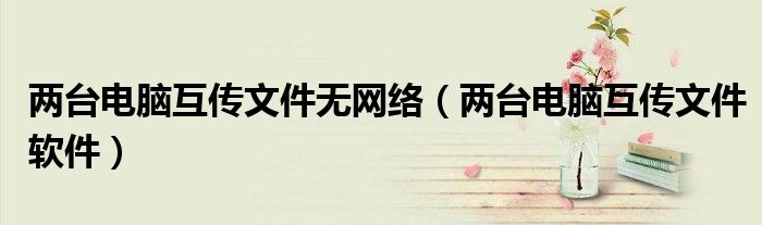 两台电脑互传文件软件(两台电脑互传文件无网络)