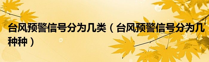台风预警信号分为几种种(台风预警信号分为几类)