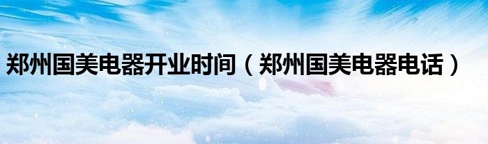 郑州国美电器电话(郑州国美电器开业时间)