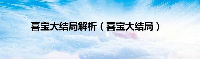 喜宝大结局(喜宝大结局解析)