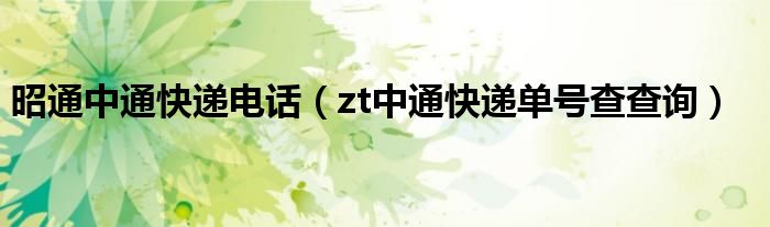 zt中通快递单号查查询(昭通中通快递电话)
