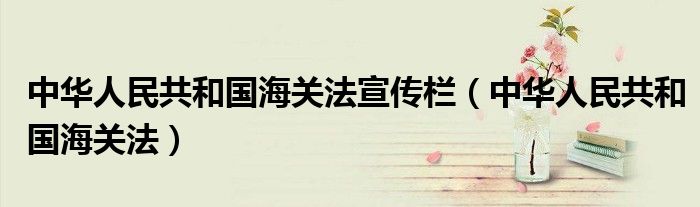 中华人民共和国海关法(中华人民共和国海关法宣传栏)