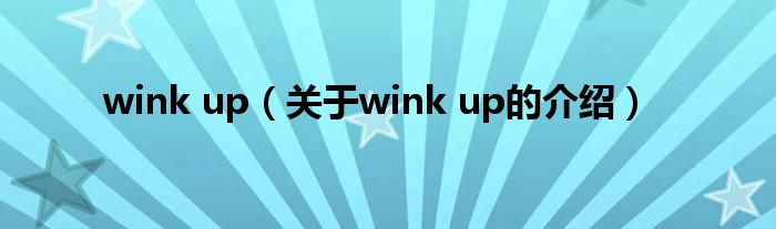 关于wink up的介绍(wink up)