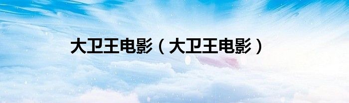 大卫王电影(大卫王电影)