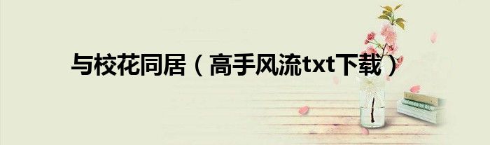 高手风流txt下载(与校花同居)