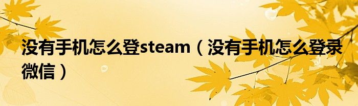 没有手机怎么登录微信(没有手机怎么登steam)