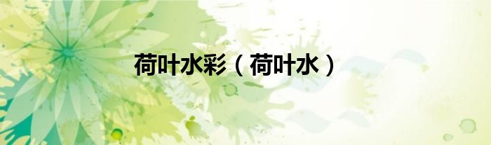 荷叶水(荷叶水彩)
