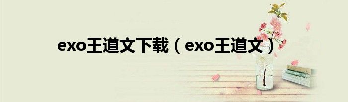 exo王道文(exo王道文下载)
