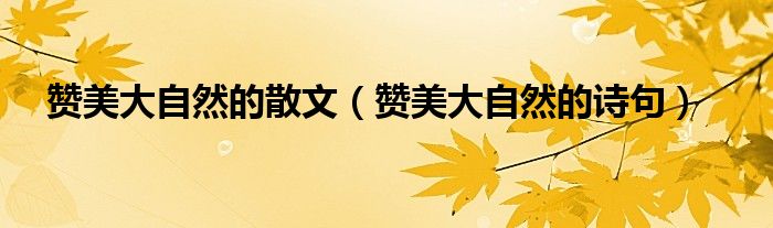 赞美大自然的诗句(赞美大自然的散文)